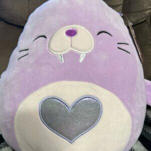 Squishmallows Winnie the Walrus 12" Stuffed Plush Shiny Heart like New with Tag